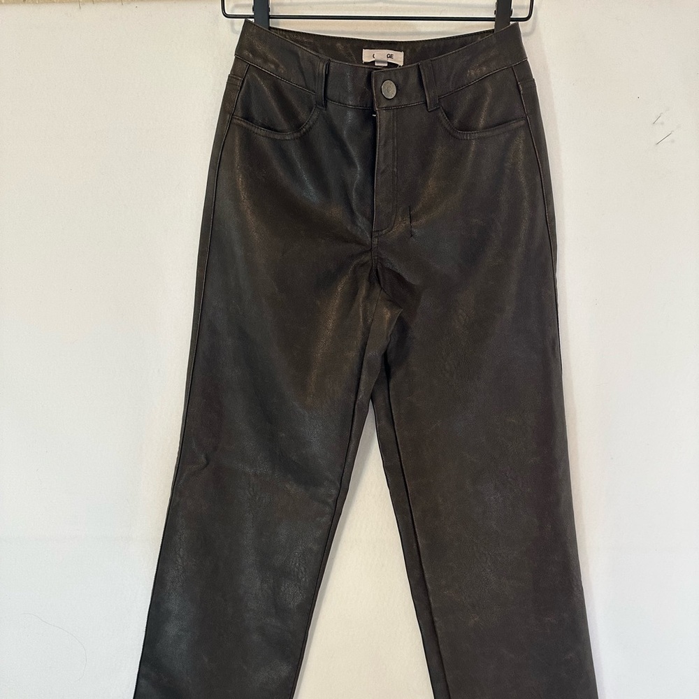 Garage Dark Brown PLeather Pants Size 1